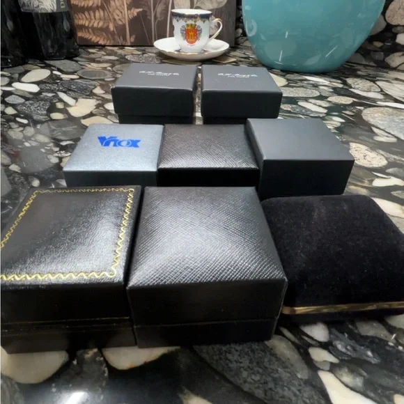 LOT of Elegant Black Ring Boxes EMPTY - Picture 2 of 4